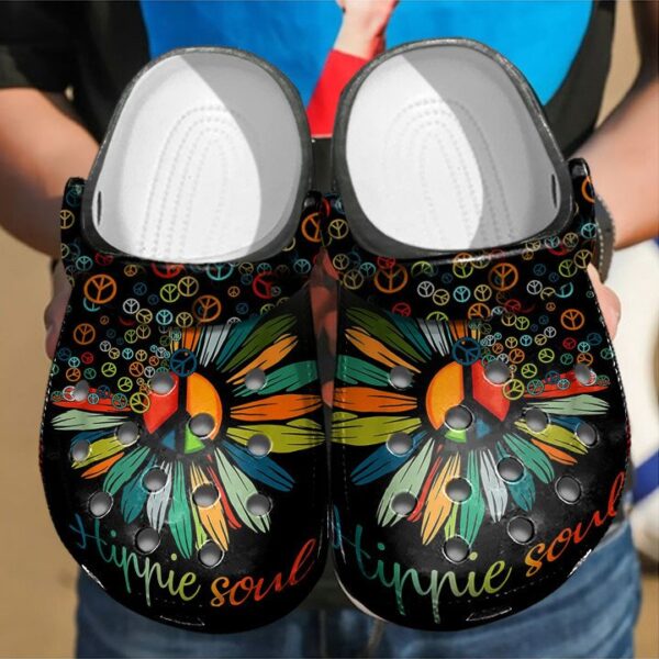 Hippie Soul Sunflower Shoes Crocs Clogs Gifts For Birthday Holiday
