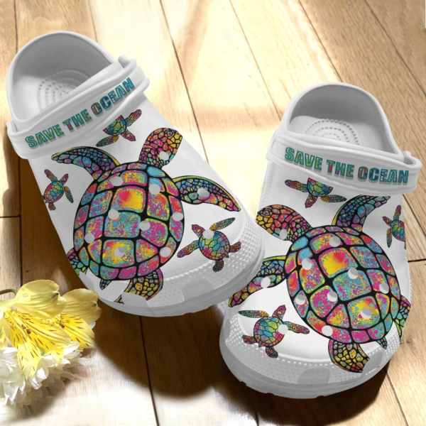 Hippie Trippy Turtle Girl Save The Ocean Shoes Crocbland Clog For Women Man