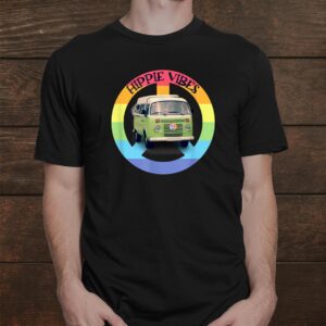 Hippie Vibes Peace Sign Rainbow Colors Hippie Van Shirt 1