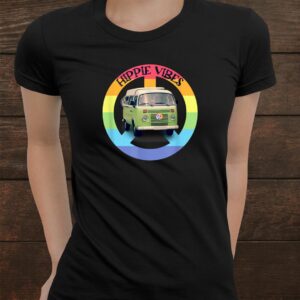 Hippie Vibes Peace Sign Rainbow Colors Hippie Van Shirt 2