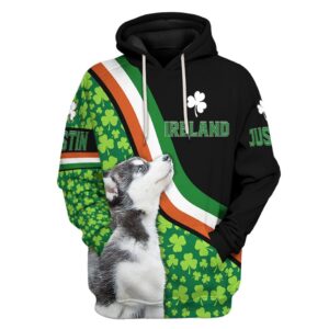 Ireland St Patrick Day Husky Custom Name Tshirt Hoodie Apparel