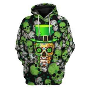 Irish Skull St Patrick Day Custom Tshirt Hoodie Apperal