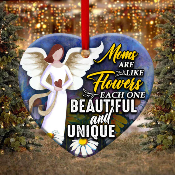 Moms Are Like Flowers Ceramic Ornament