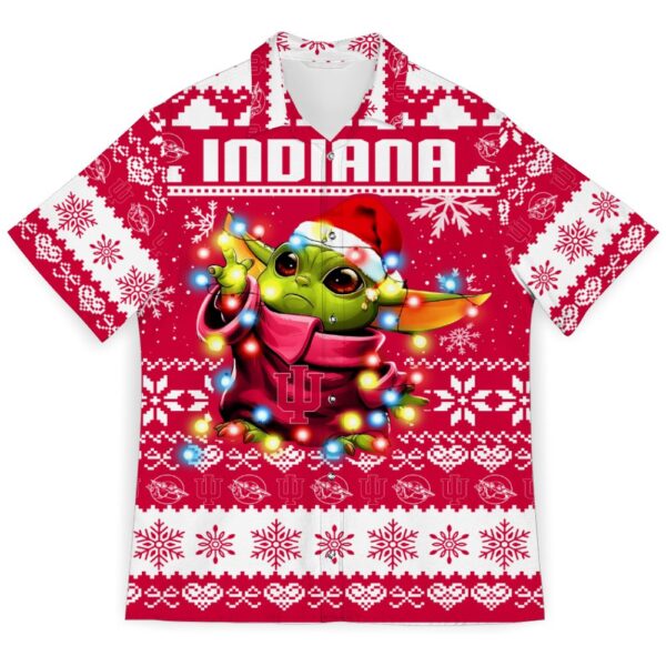 NCAA Indiana Hoosiers Baby Yoda Ugly Christmas Hawaiian Shirt