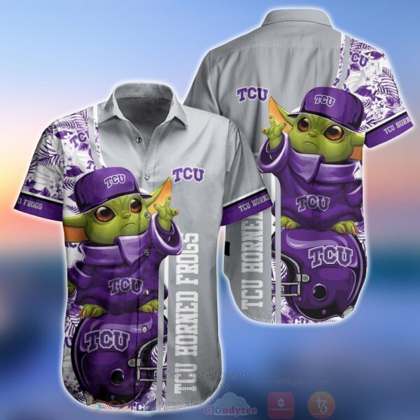 NCAA Tcu Horned Frogs Baby Yoda Aloha Shirt
