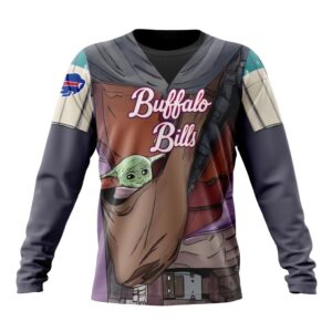 NFL Buffalo Bills Custom Name Number Mandalorian And Baby Yoda Sweatshirt
