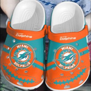 NFL Miami Dolphins Football Comfortable Clogs Shoes Crocband For Men Women