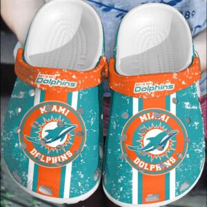 NFL Miami Dolphins Football Comfortable Shoes Crocband Clogs For Men Women