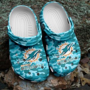 NFL Miami Dolphins Football Crocs Crocband Clogs Shoes Comfortable For Men Women