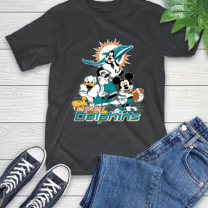 NFL Miami Dolphins Mickey Mouse Donald Duck Goofy Football Shirt