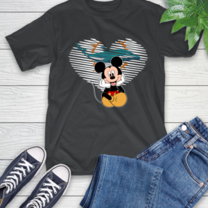 NFL Miami Dolphins The Heart Mickey Mouse Disney Football T Shirt
