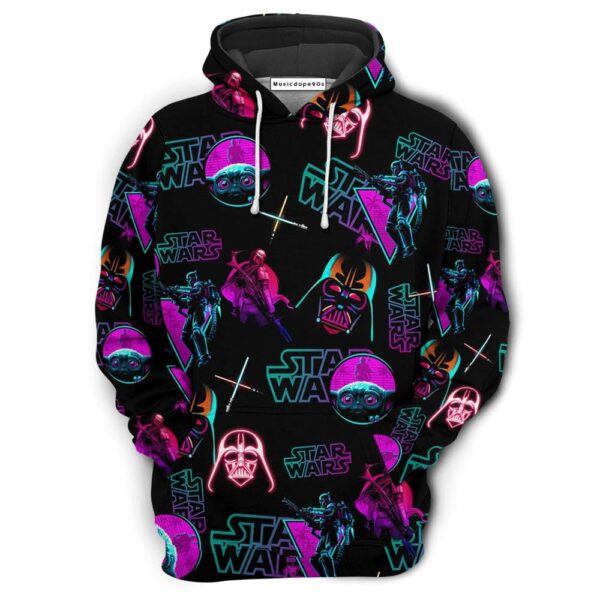 Neon Star Wars  Movie 3D Hoodie