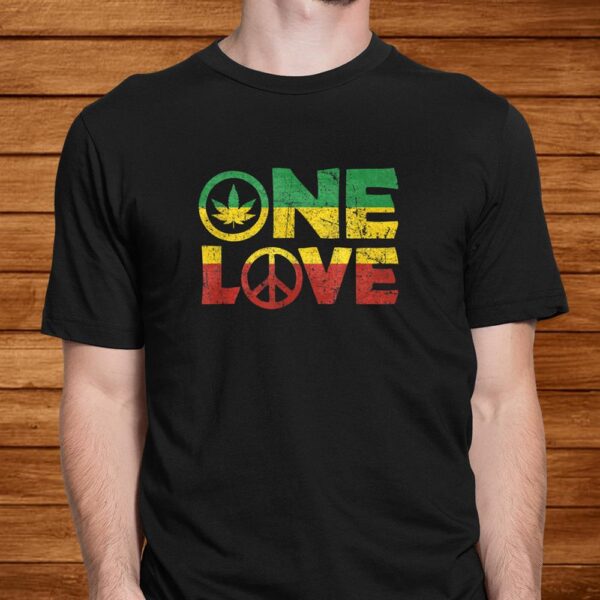 One Love Jamaica Shirt Peace Hippie Rasta Reggae Shirt