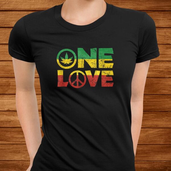 One Love Jamaica Shirt Peace Hippie Rasta Reggae Shirt