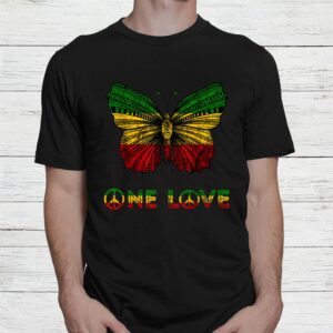One Love Rasta Butterfly Reggae Hippie Rastafari Roots Shirt 1