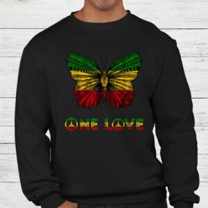One Love Rasta Butterfly Reggae Hippie Rastafari Roots Shirt 2