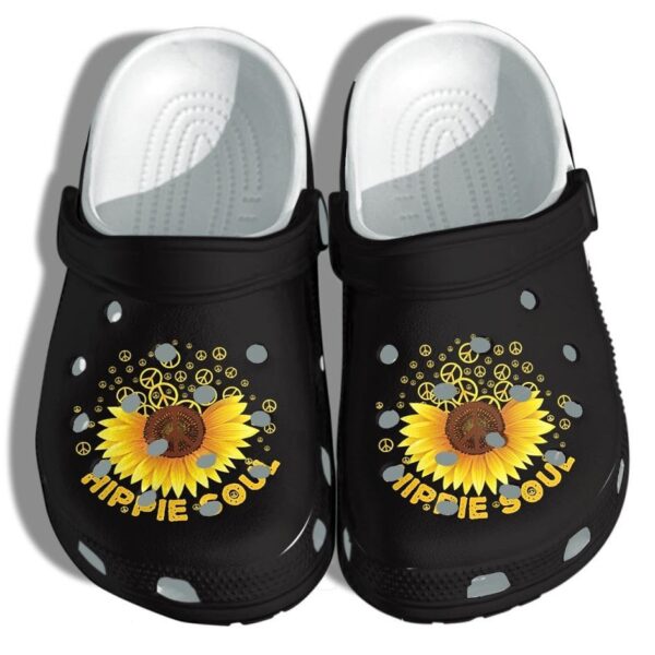 Peace Hippie Soul Sunflower Crocs Shoes Clogs