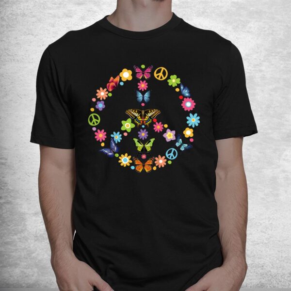 Peace Love Butterfly 60s 70s Tie Dye Vintage Hippie Costume Shirt