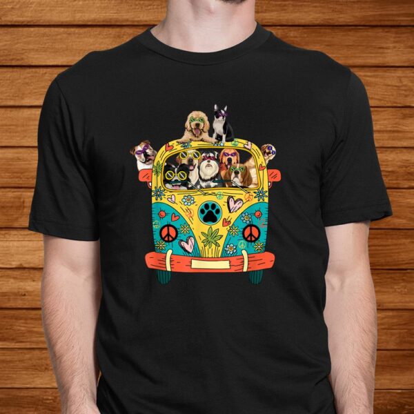 Peace Love Dogs Hippie Van Shirt Funny Tropical Summer Shirt