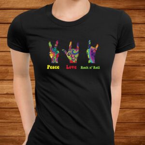 Peace Love Rock And Roll Hippie Hippies Retro Hippy Shirt 2