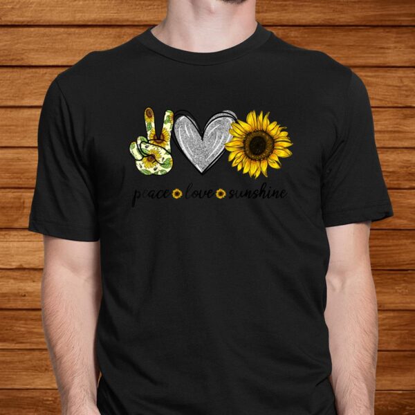 Peace Love Sunshine Sunflower Hippie Shirt