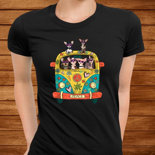 Peace Sign Hippie Van Chihuahua Lovers Gift Idea Shirt
