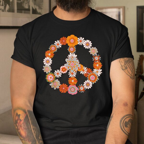 Peace Sign Love 60s 70s Costume Groovy Hippie Theme Party Shirt