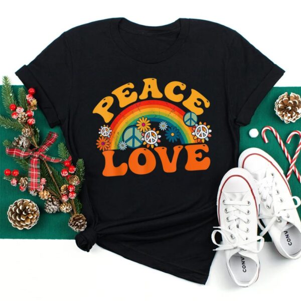 Peace Sign Love 70s 1970 Tie Dye Hippie Halloween Shirt