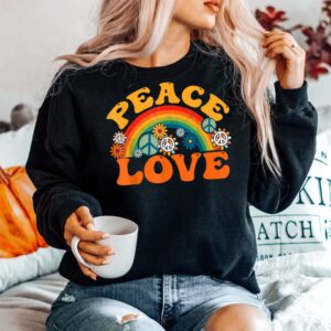 Peace Sign Love 70s 1970 Tie Dye Hippie Halloween Shirt 3