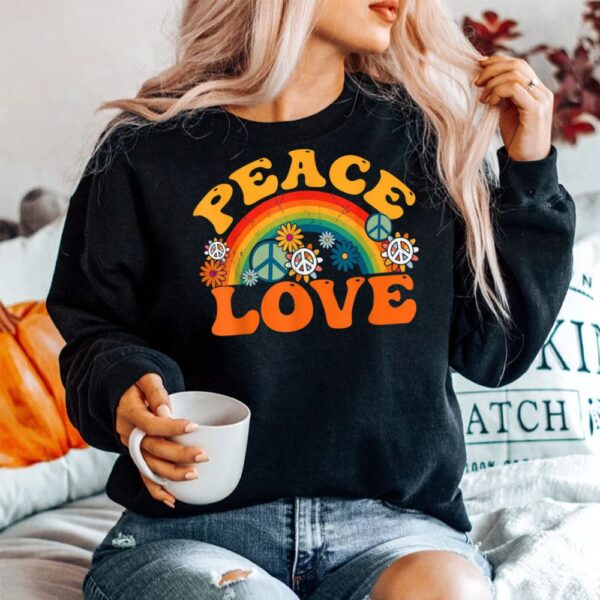Peace Sign Love 70s 1970 Tie Dye Hippie Halloween Shirt