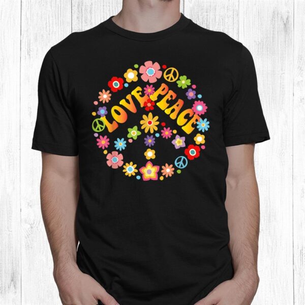 Peace Sign Love Shirt 60s 70s Tie Dye Hippie Costume Shirt