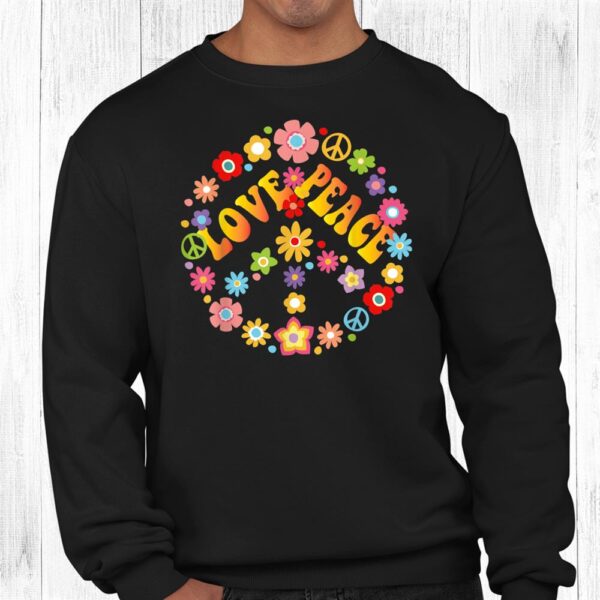 Peace Sign Love Shirt 60s 70s Tie Dye Hippie Costume Shirt