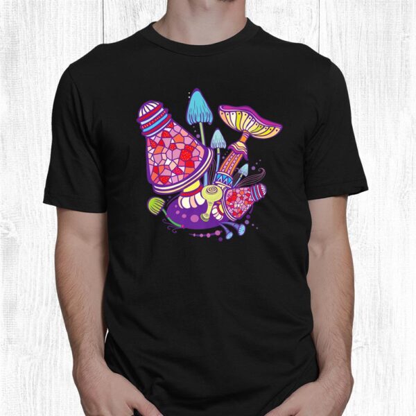 Psychedelic Magic Mushroom Fungi Trippy Hippie Vintage Retro Shirt