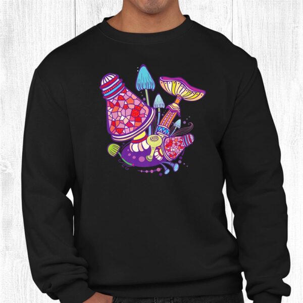 Psychedelic Magic Mushroom Fungi Trippy Hippie Vintage Retro Shirt
