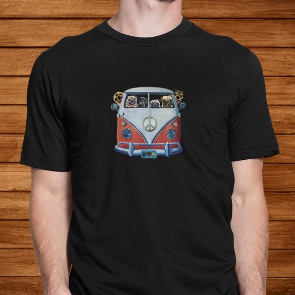 Pug Shirt Hippie Van Pug Shirt Funny Pug Shirt