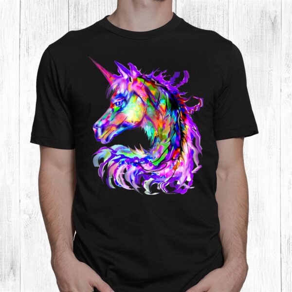 Purple Unicorn Colorful Psychedelic Trippy Boho Hippie Shirt
