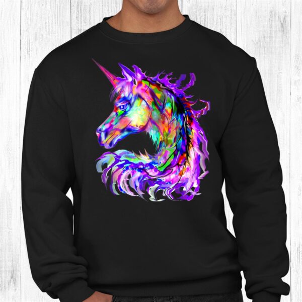 Purple Unicorn Colorful Psychedelic Trippy Boho Hippie Shirt