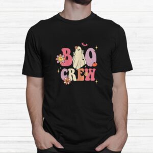Retro Groovy Boo Crew Halloween Hippie Floral Ghost Shirt 1