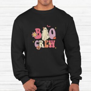 Retro Groovy Boo Crew Halloween Hippie Floral Ghost Shirt 2