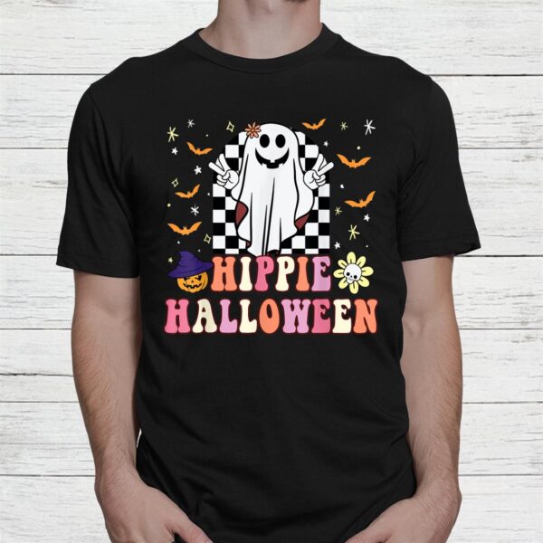 Retro Hippie Vintage Ghost Peace Finger Sign Shirt