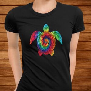 Sea Turtle Ocean Tie Dye Rainbow Hippie Costume Hippy Shirt 2