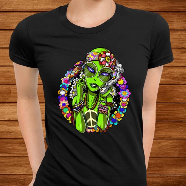 Space Alien Hippie Peace Weed Marijuana Festival Gift Shirt