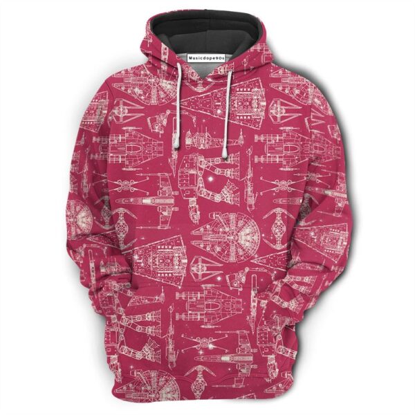 Space Ships Star Wars Pink  Movie 3D Hoodie