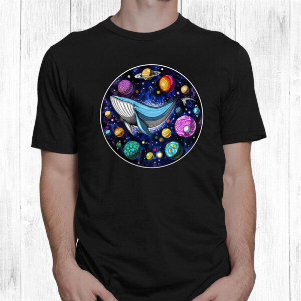 Space Whale Psychedelic Cosmic Planets Galaxy Fantasy Hippie Shirt