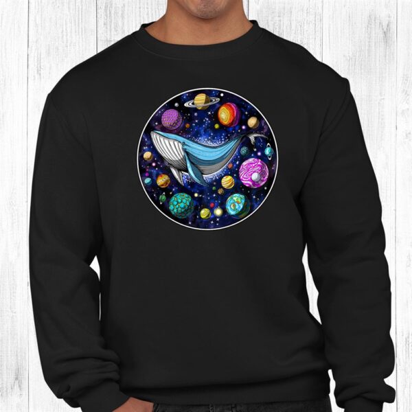 Space Whale Psychedelic Cosmic Planets Galaxy Fantasy Hippie Shirt