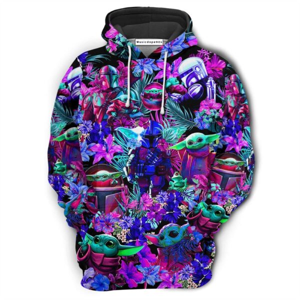 Special Star Wars Baby Yoda Synthwave  Movie 3D Hoodie