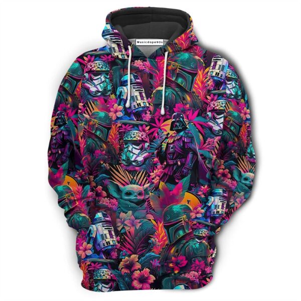 Special Synthwave Color Leaf  Movie 3D Hoodie