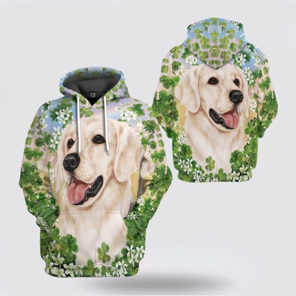 St Patrick’s Day Hoodie 3D Golden Retriever White St Patricks Day Custom Hoodie Apparel