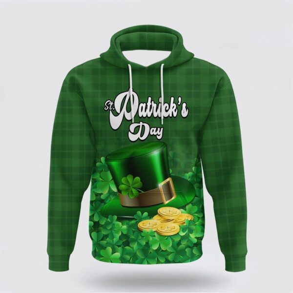St Patrick’s Day Hoodie Customized St Patricks Day Hoodie Green Leprechaun Hat With Clover Leaf No2