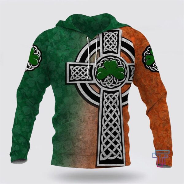 St Patrick’s Day Hoodie Irish Saint Patrick’s Day Shamrock Celtic Cross Hoodie TShirt Sweatshirt